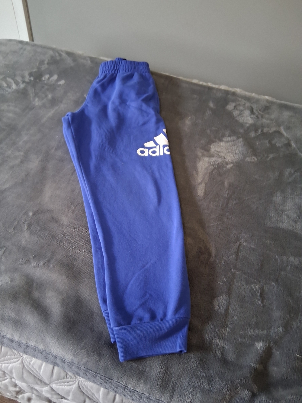 Adidas Kids Blue Jogger Sweat Pants with white Logo Kids M